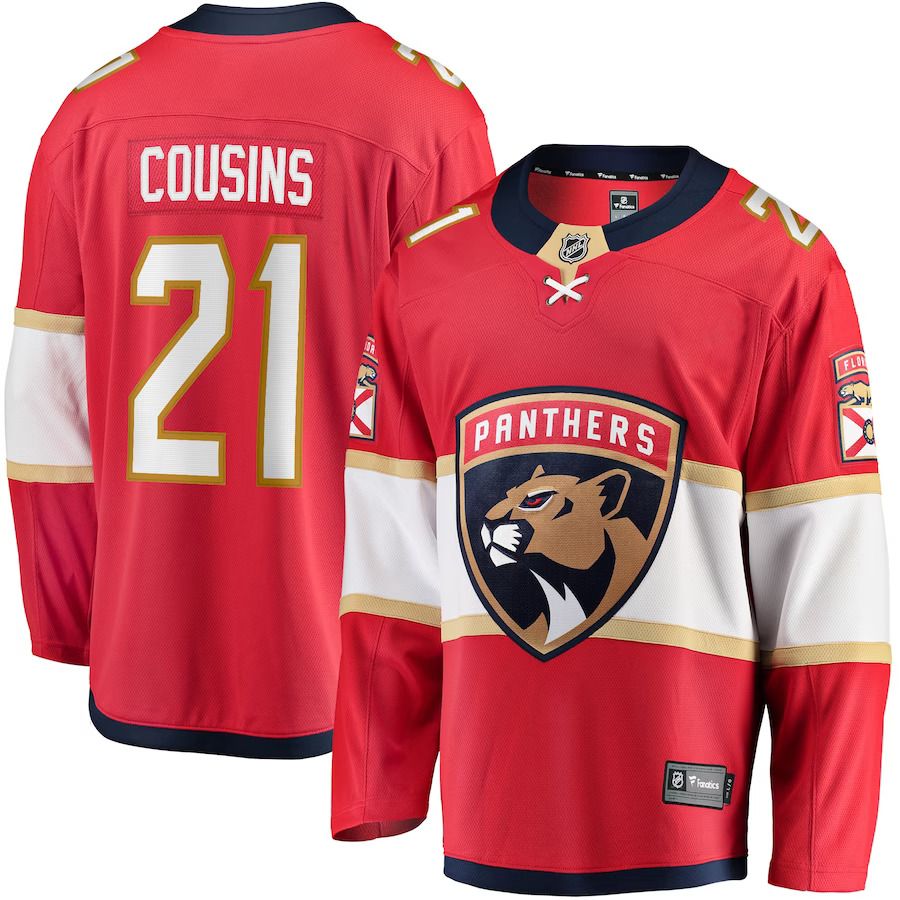 Men Florida Panthers 21 Nick Cousins Fanatics Branded Red Home Breakaway Player NHL Jersey